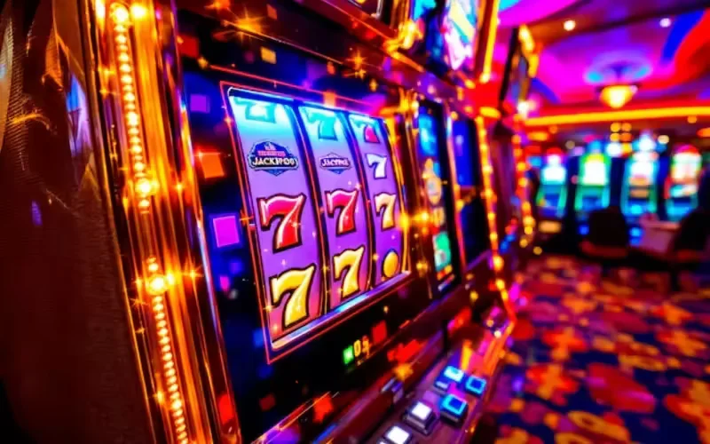 Confident dealer in sharp attire positioned in front of holographic login display with welcoming gesture, surrounded by casino illumination and golden tokens