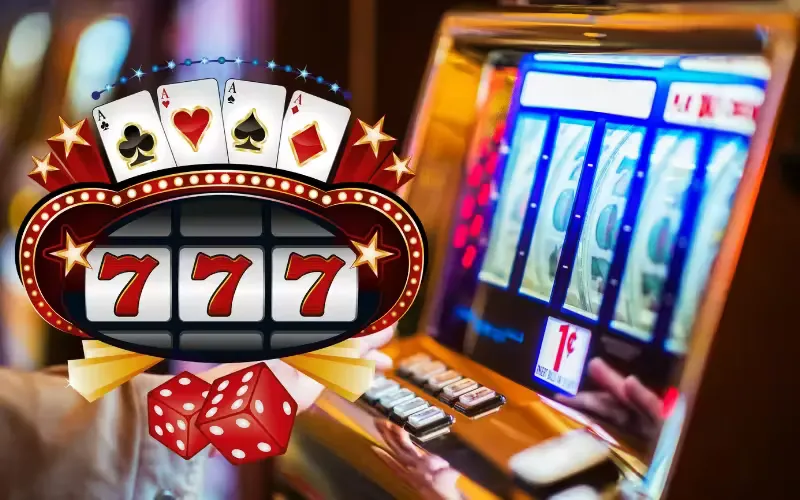 Figura realistica impegnata con schermi di slot vibranti, circondata da illuminazione colorata da casino e atmosfera dinamica, stile fotorealistico ad alto dettaglio
